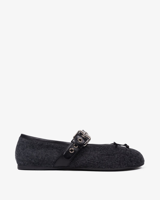 MIU MIU Leather Flats Antracite