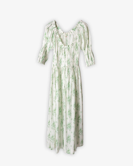 DÔEN Ischia Dress Vert Petit Bouquet de Chamonix