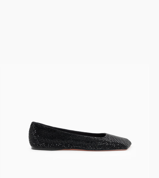 ANE CRYSTAL FLAT AMINA MUADDI  BLACK - 35225