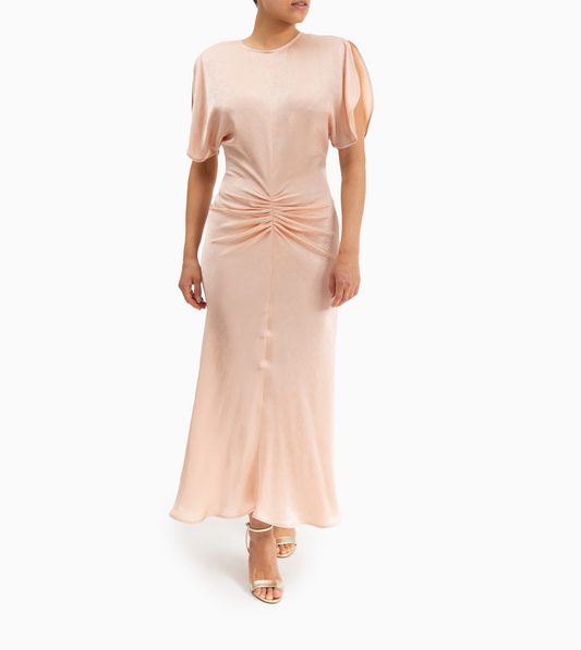 VICTORIA BECKHAM- Gathered Waist Midi Dress