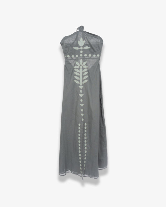MARE DI LATTE Clementine Dress Voile Floral Ardoise