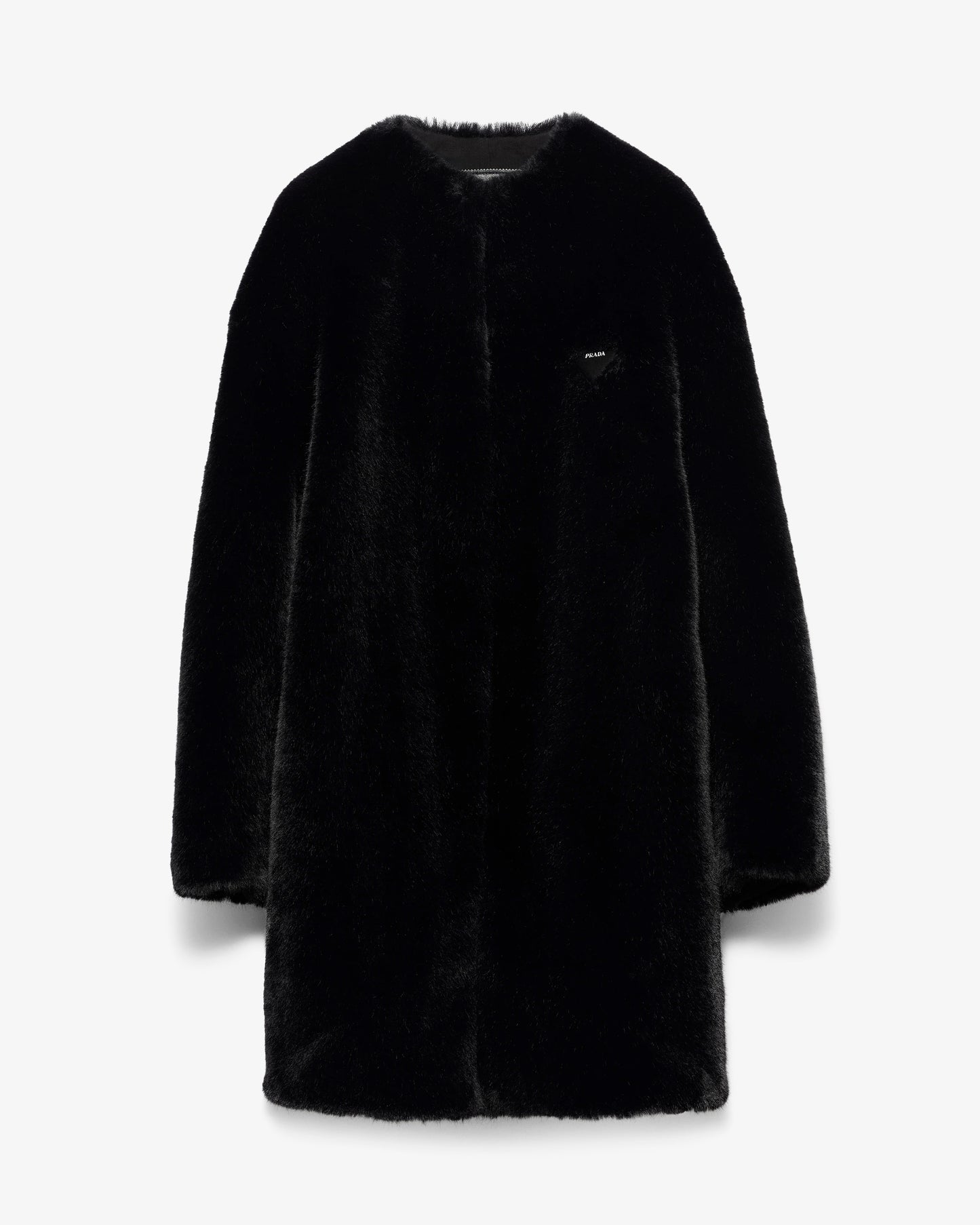 PRADA Artificial Fur Coat Black