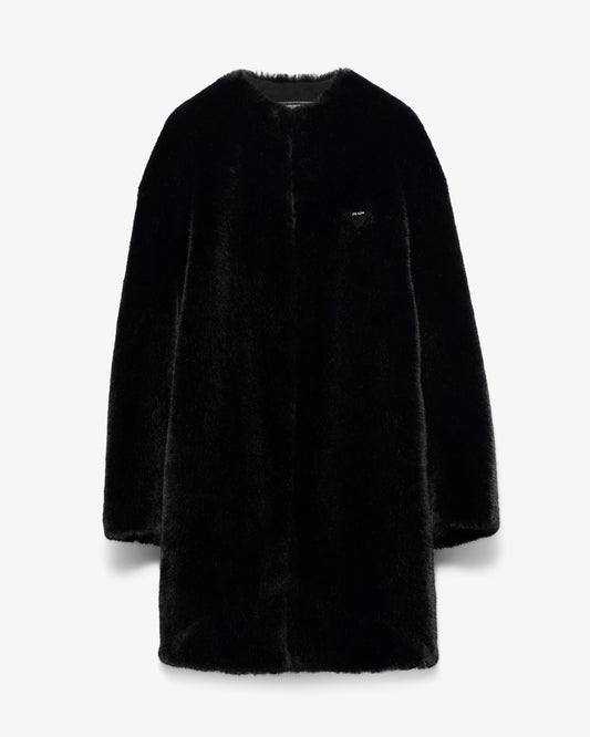 PRADA Artificial Fur Coat Black