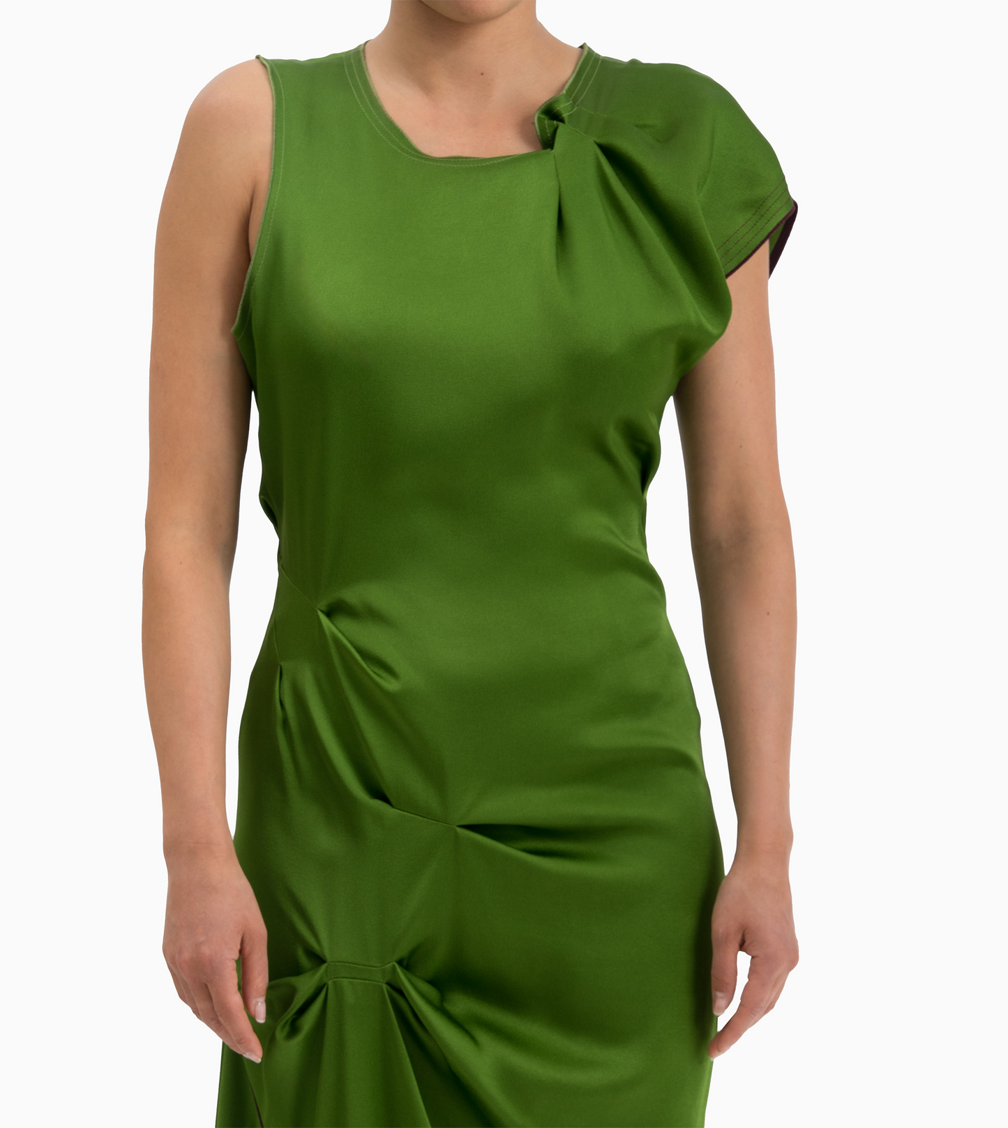 VICTORIA BECKHAM Draped Pleat Detail Midi Drees