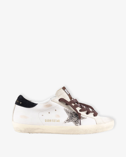 GOLDEN GOOSE Super Star Suede Toe Tongue & Heel Leather Upper Pois Horsy Star