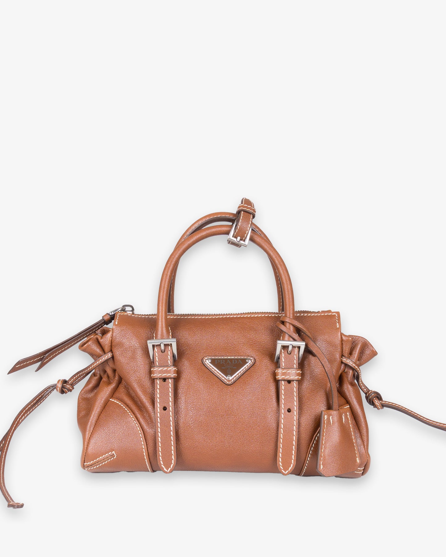 PRADA Bonnie Small Leather Bag Palissandro
