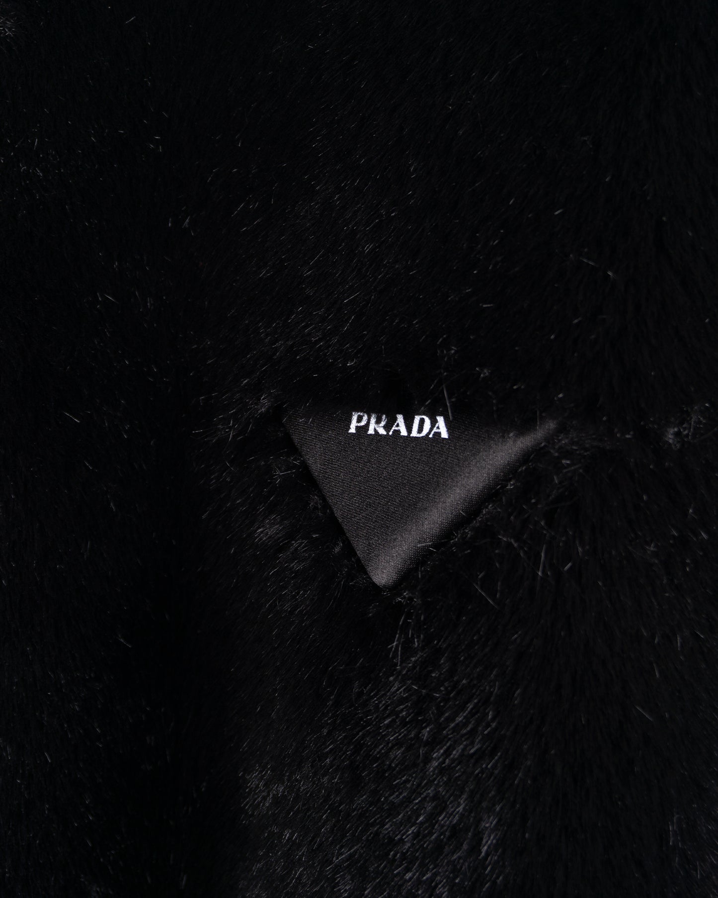 PRADA Artificial Fur Coat Black