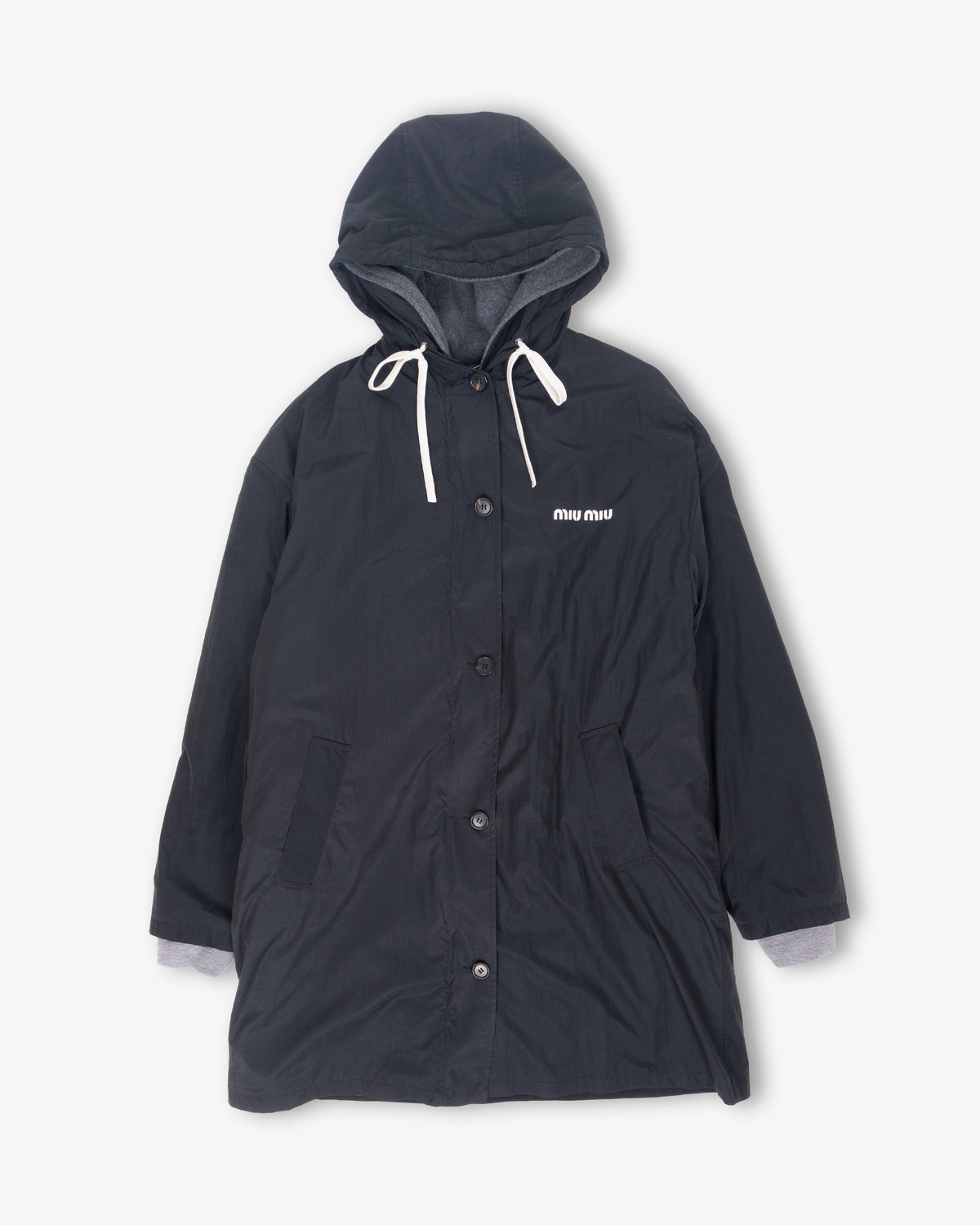 MIU MIU Hooded Caban & Detached Lining Black