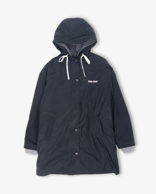 MIU MIU Hooded Caban & Detached Lining Black
