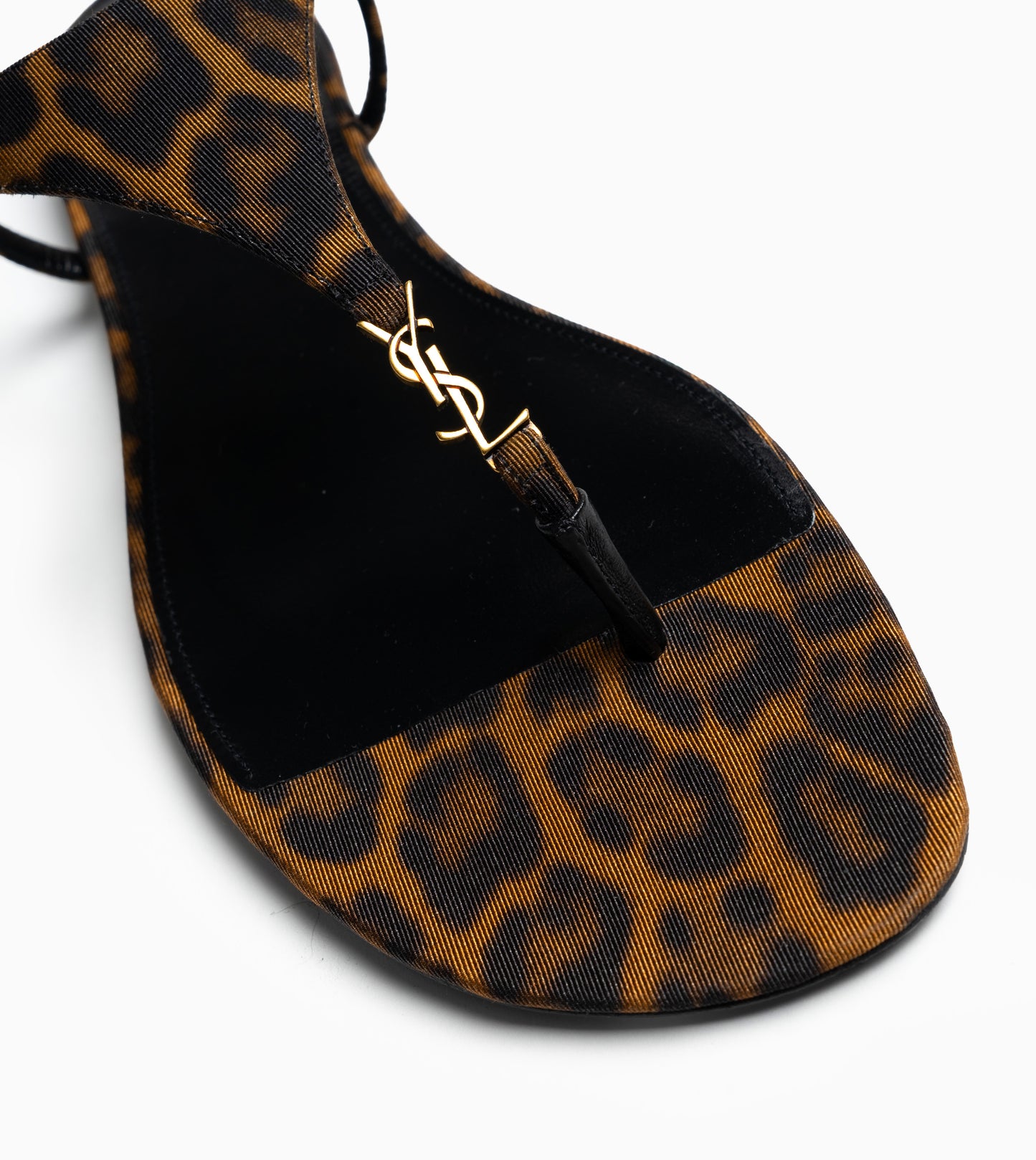 SAINT LAURENT Fabric Women Shoes Flat Sandals Flat Lea Naturale