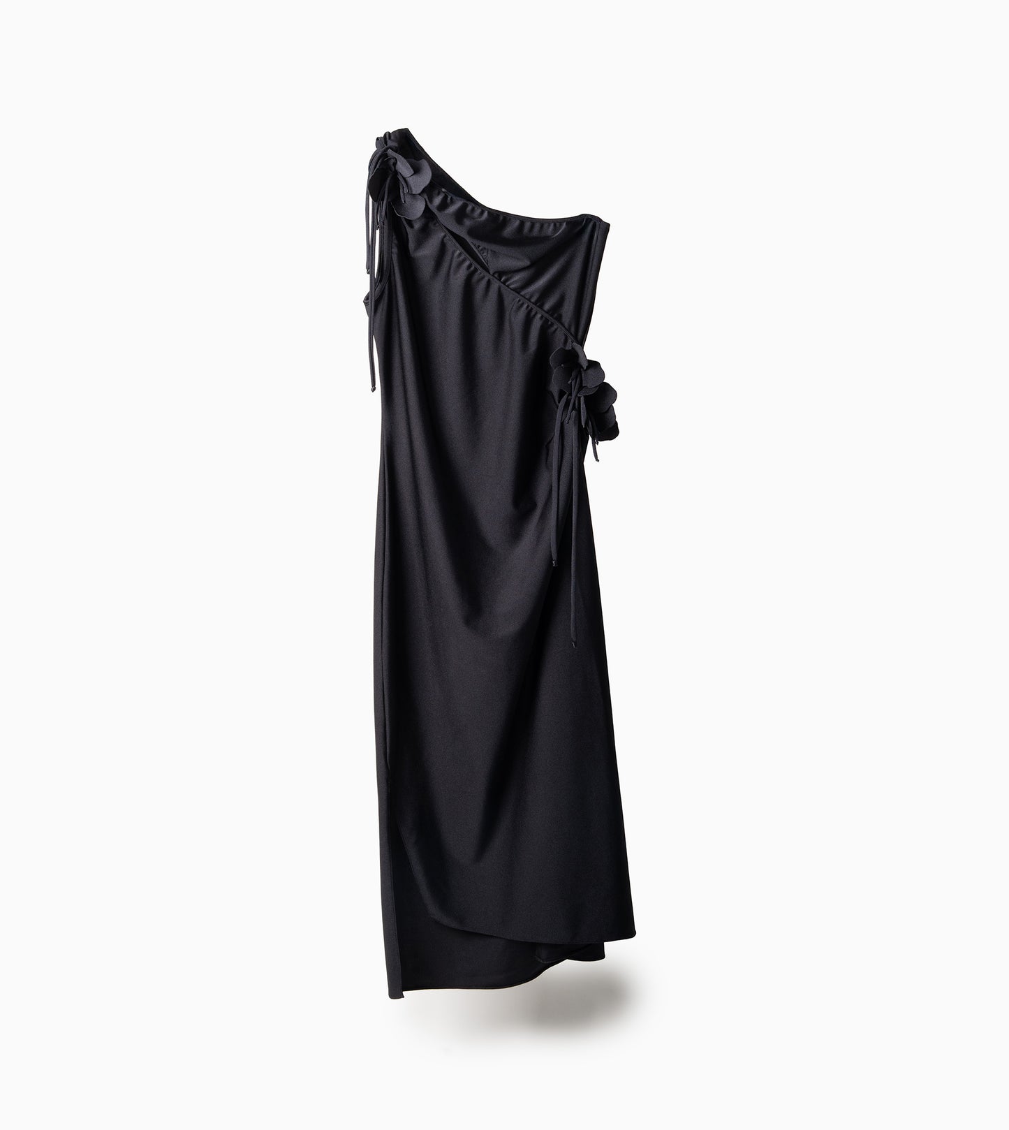 COPERNI Asymetric Mini Flower Gown Black