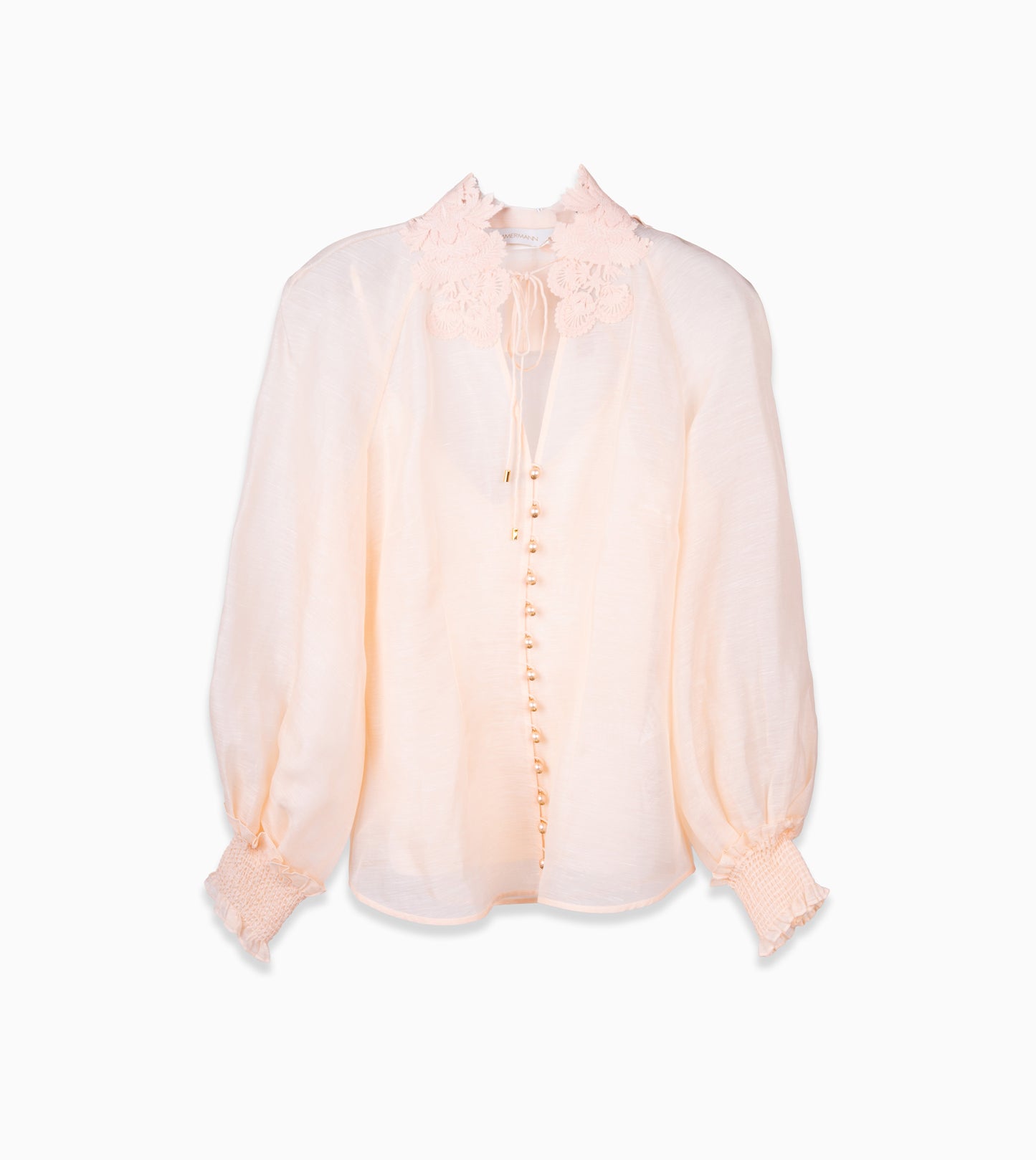 ZIMMERMANN Rebellion Collared Blouse peach