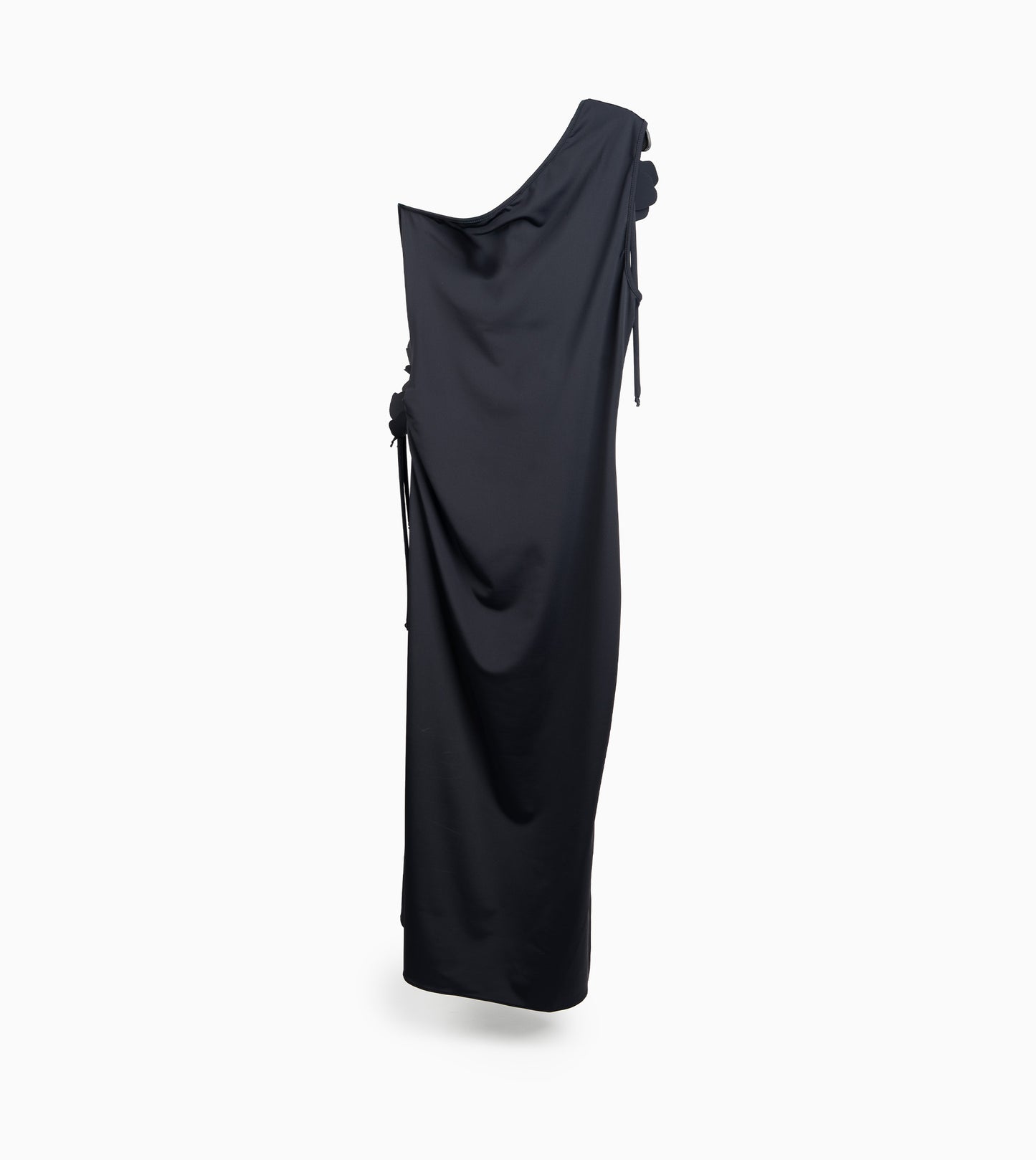 COPERNI Asymetric Mini Flower Gown Black