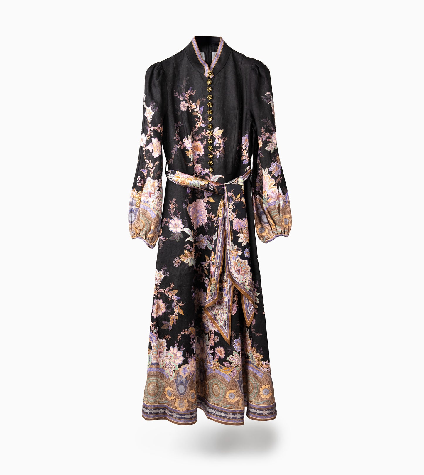 ZIMMERMANN Luna Button Midi Dress Midnight