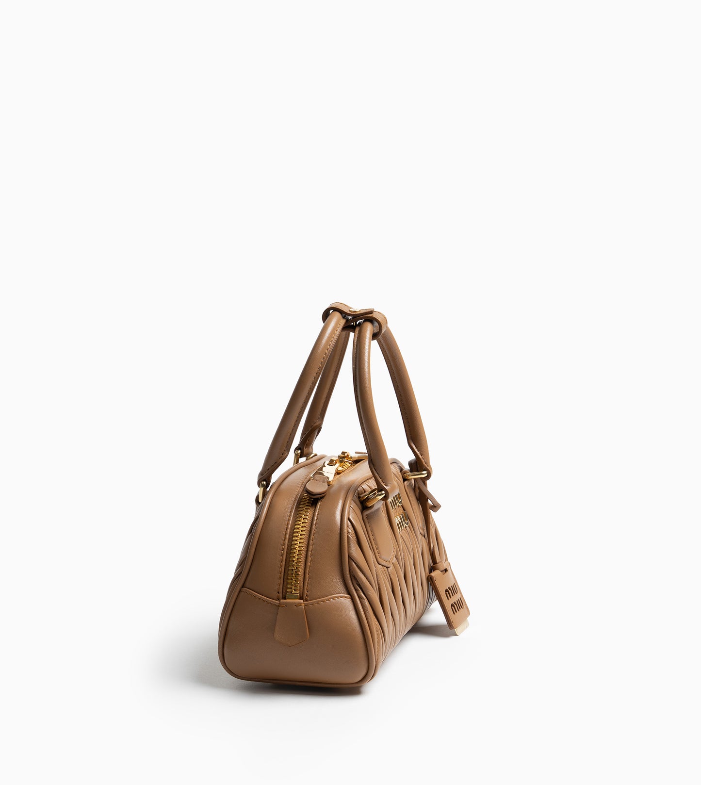 MIU MIU Leather Hand Bag Caramel