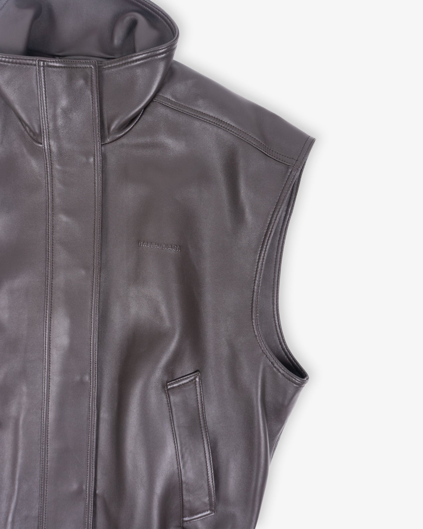 BALENCIAGA Sleeveles Blouson Moka