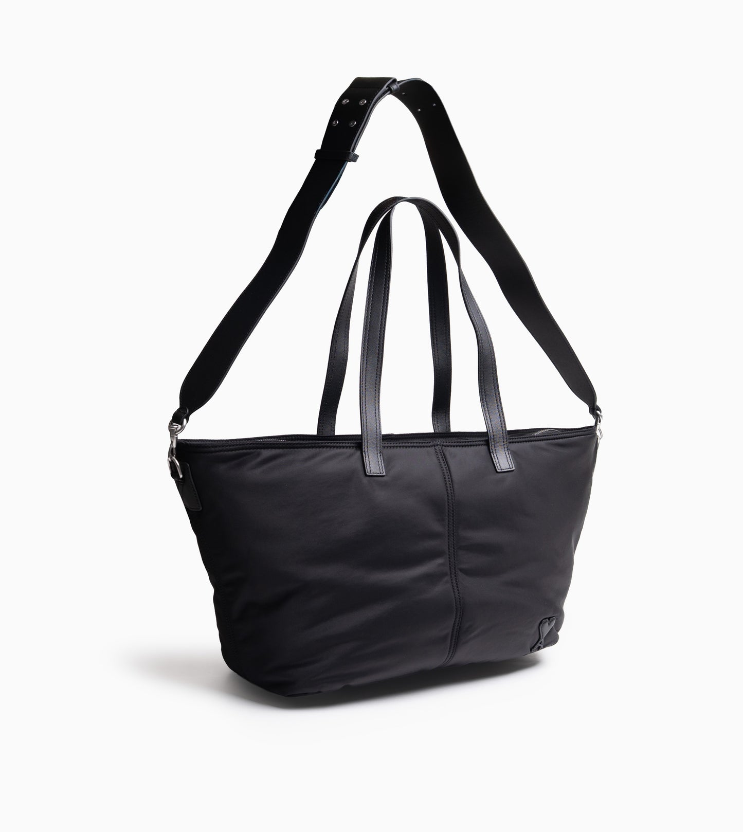AMI PARIS Nylon Marcel Small Shopping Bag Black