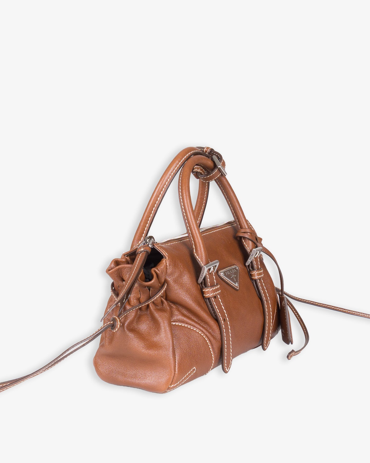 PRADA Bonnie Small Leather Bag Palissandro
