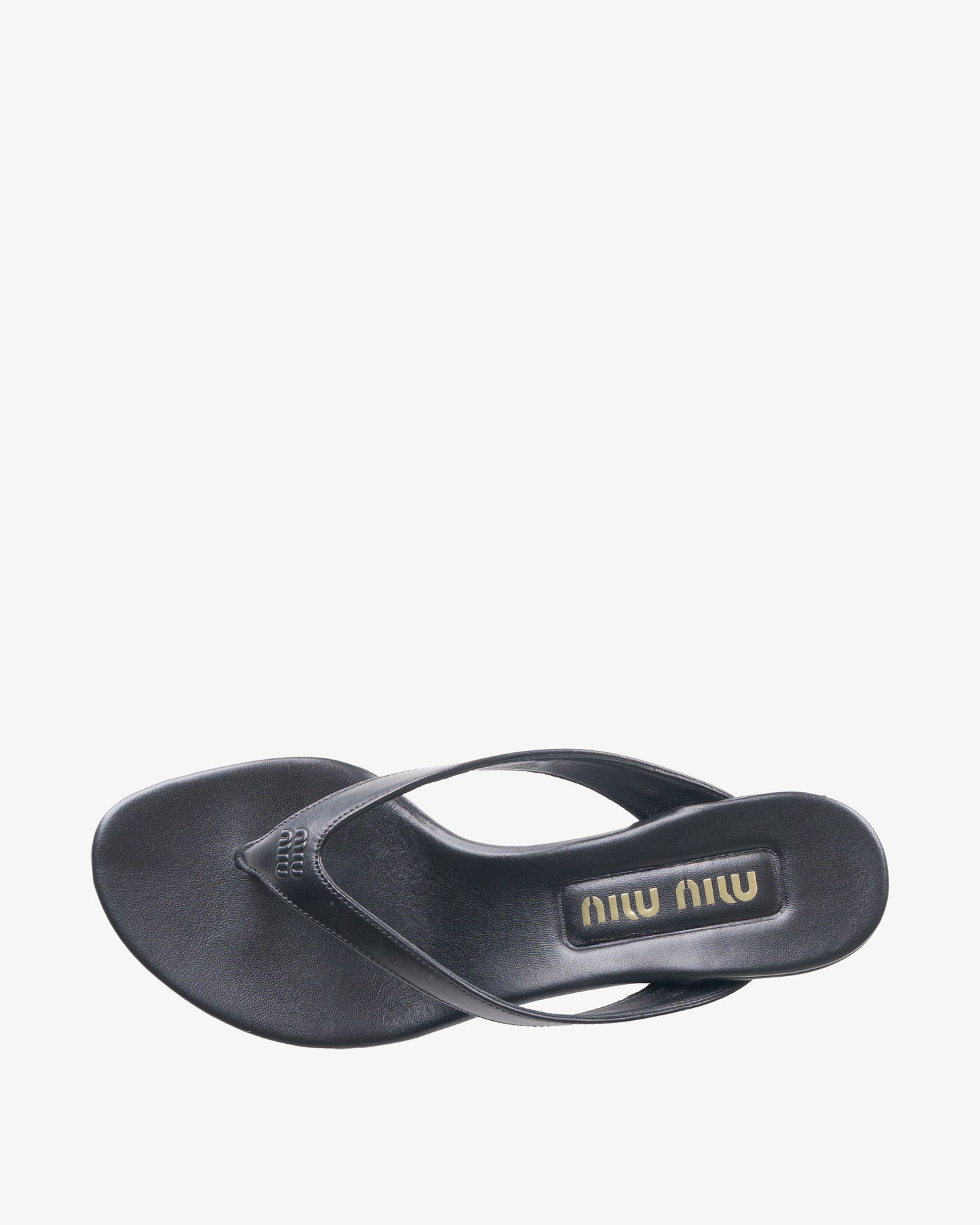 MIU MIU Leather Thongs Black