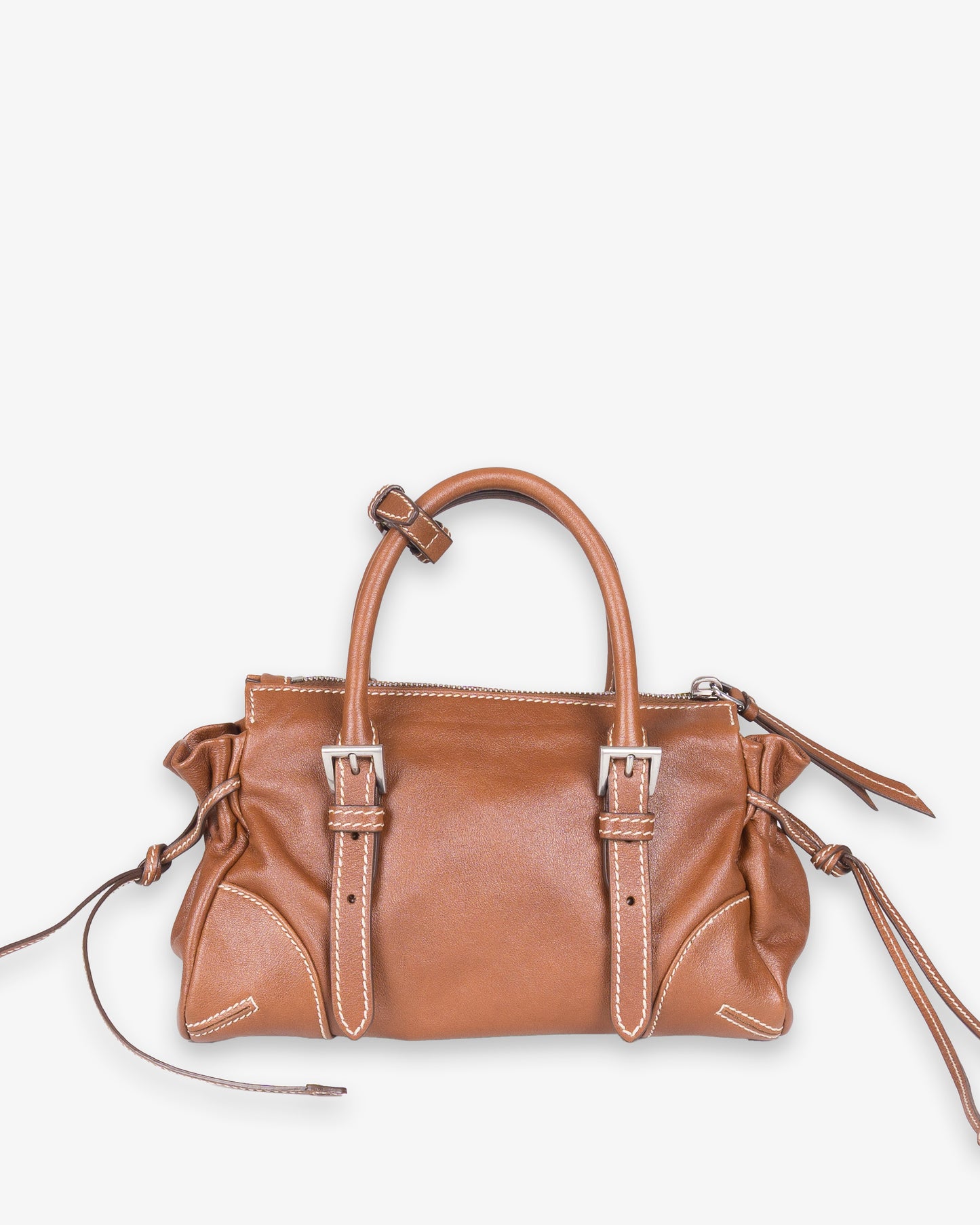 PRADA Bonnie Small Leather Bag Palissandro