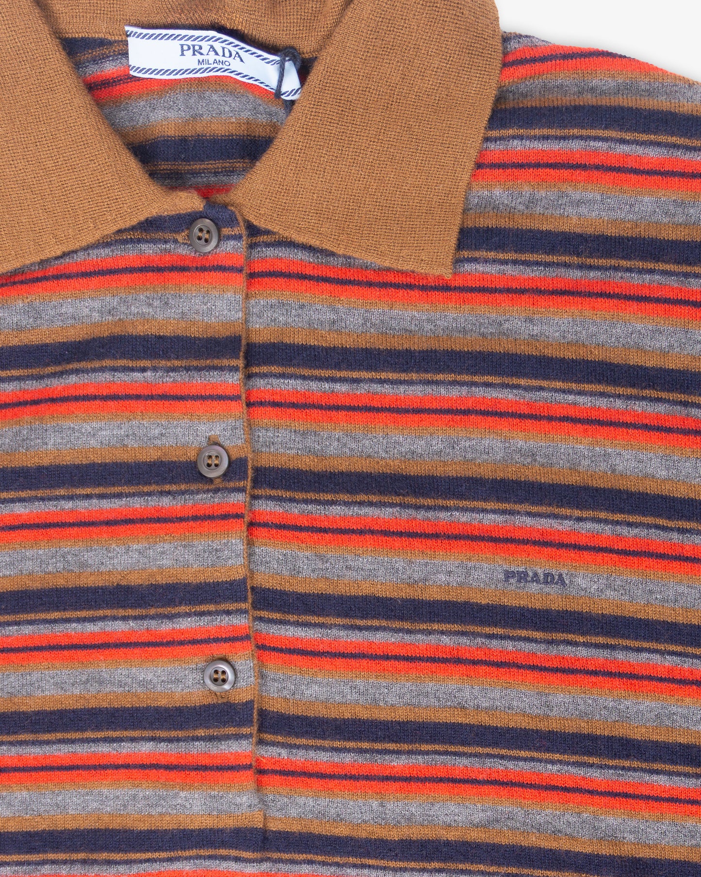 PRADA Polo with Mother Pearl Buttons Tabacco