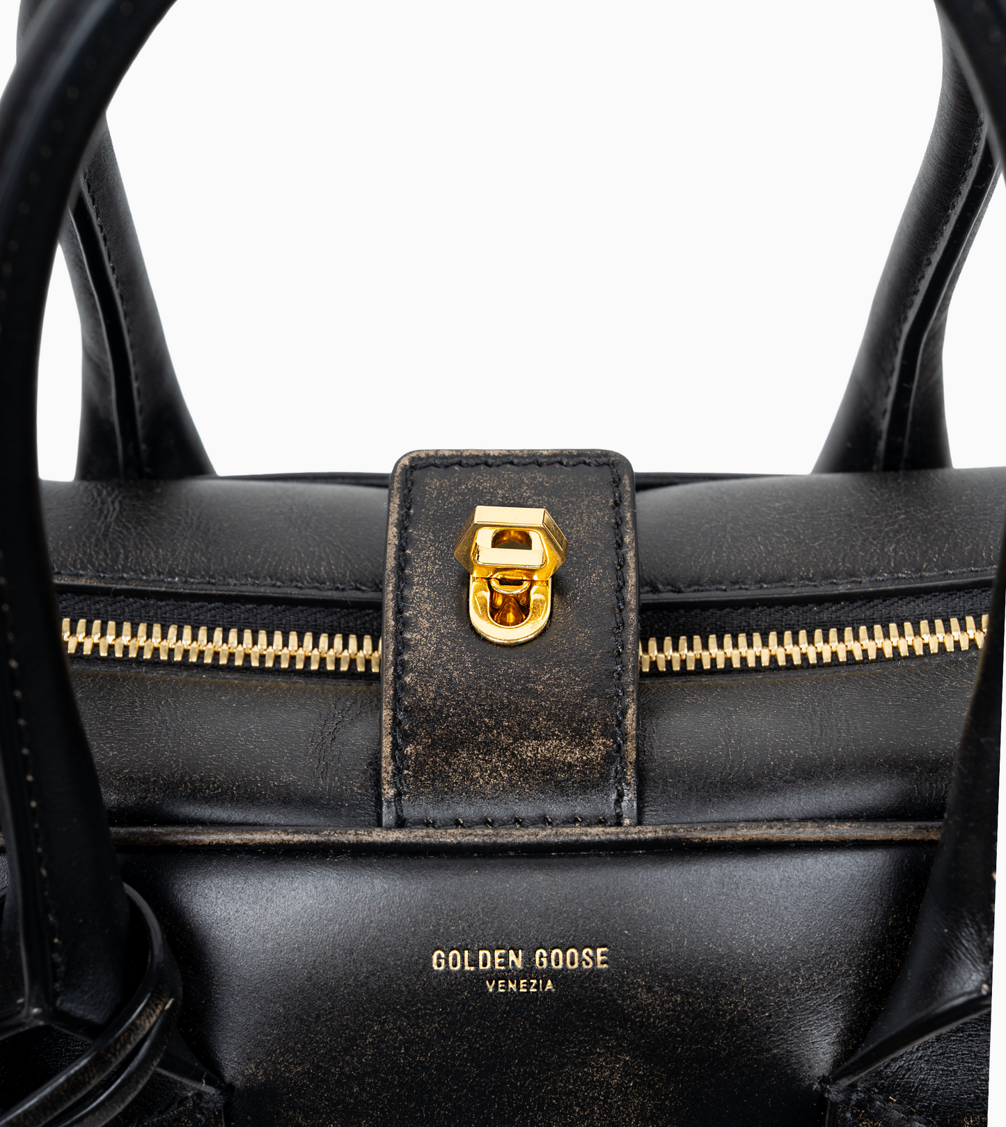 GOLDEN GOOSE VITA BAG TREATED LEATHER