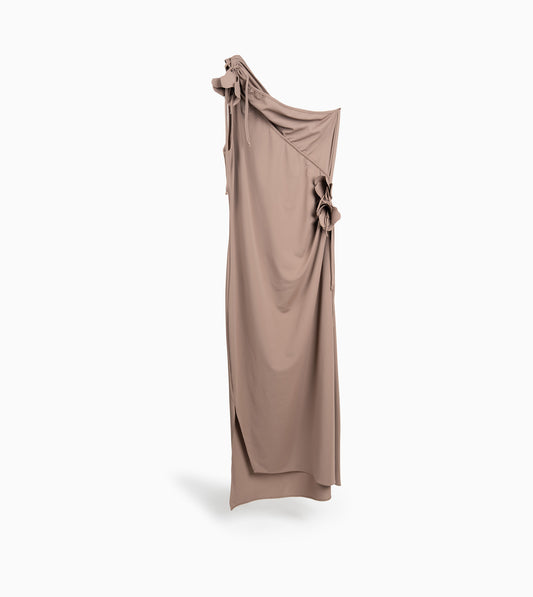 COPERNI Asymmetric Flower Gown Brown
