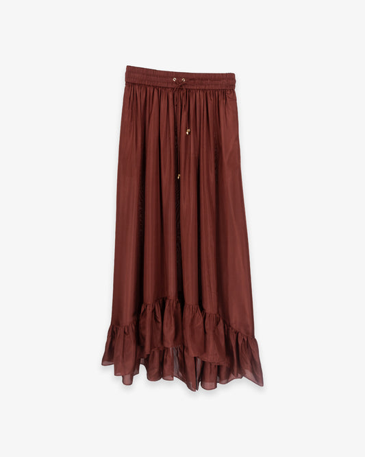 ZIMMERMANN Aster Maxi Skirt Merlot