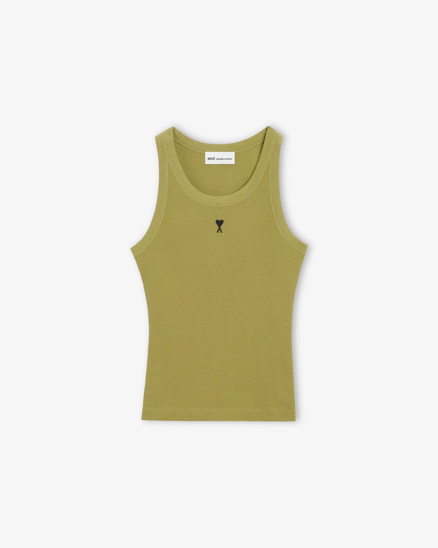AMI PARIS Tanktop with Contrasted Ami de Coeur  Bottle Green