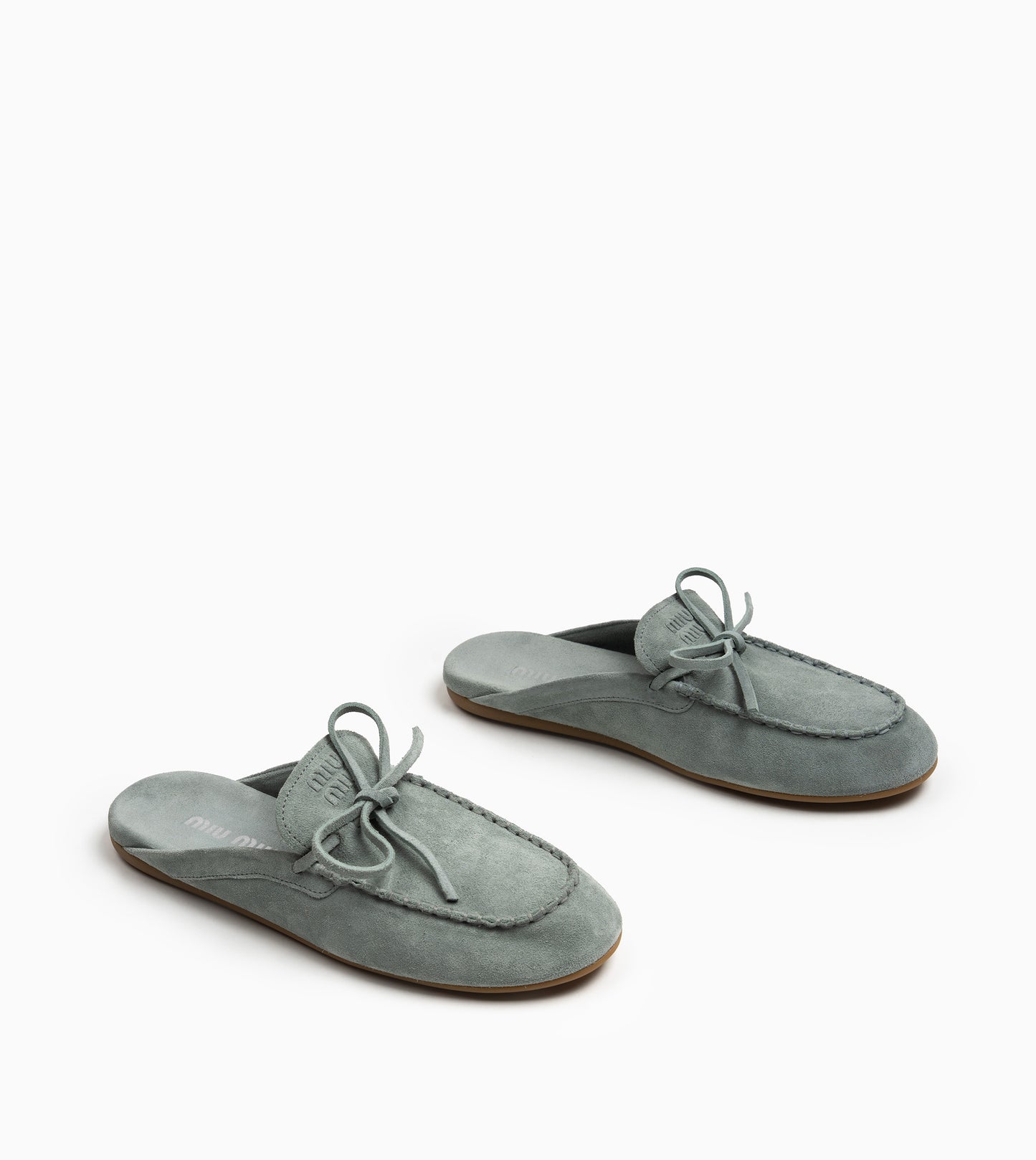 MIU MIU Suede Deck Mules Linfa