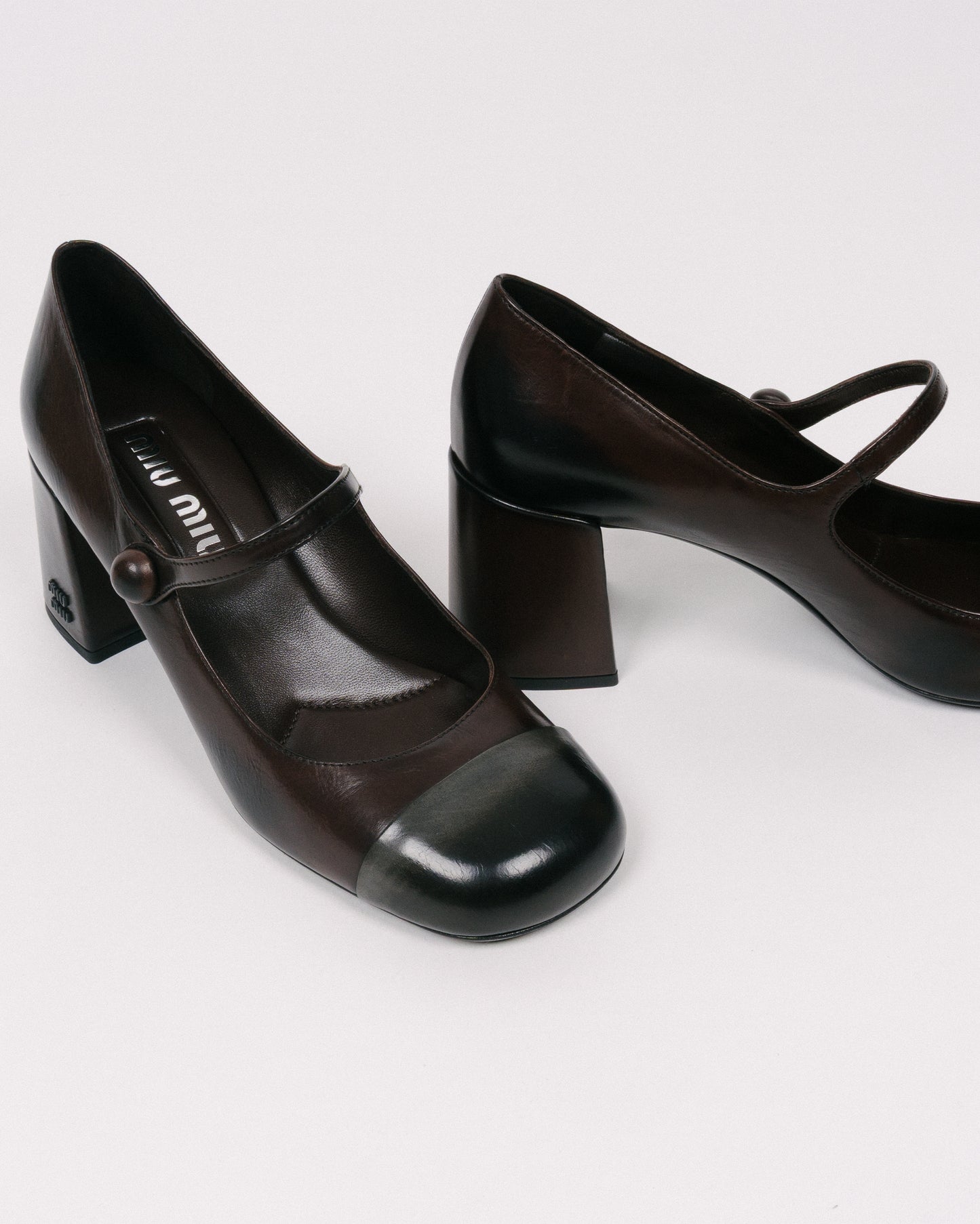 MIU MIU Leather Pumps Moro & Black