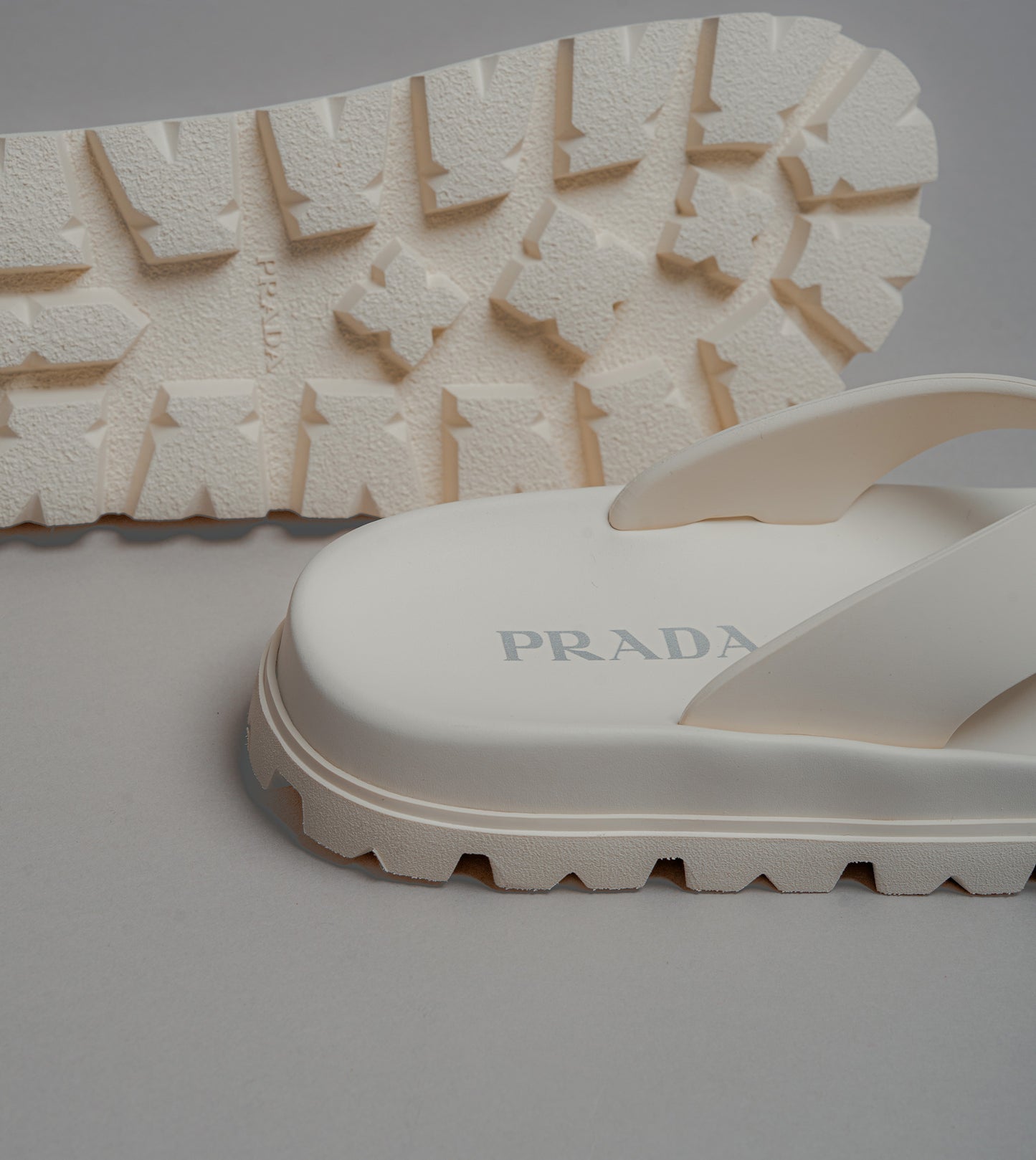 PRADA Plastic Thongs Avorio