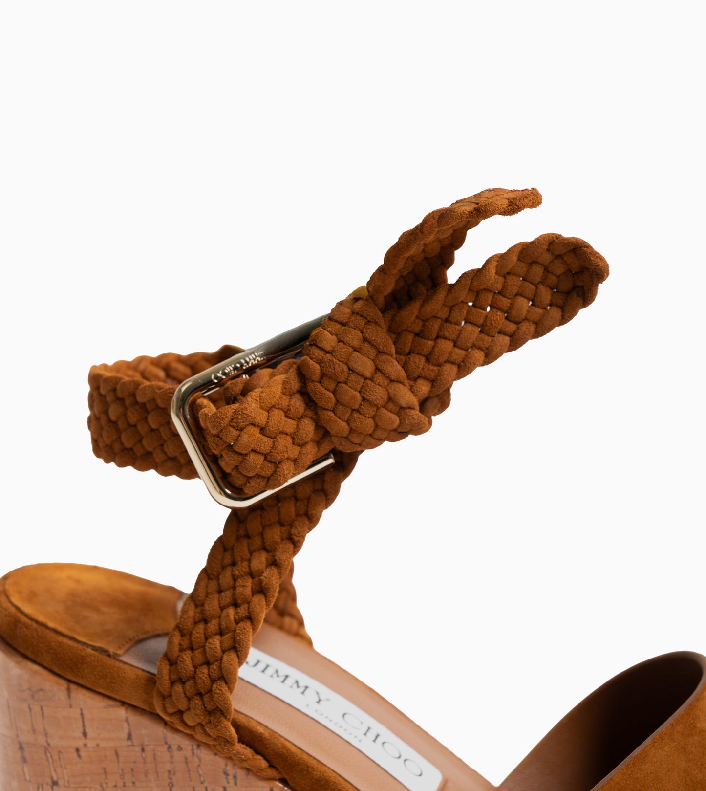 JIMMY CHOO Jori 100 Sandal Wedge Casual Tan