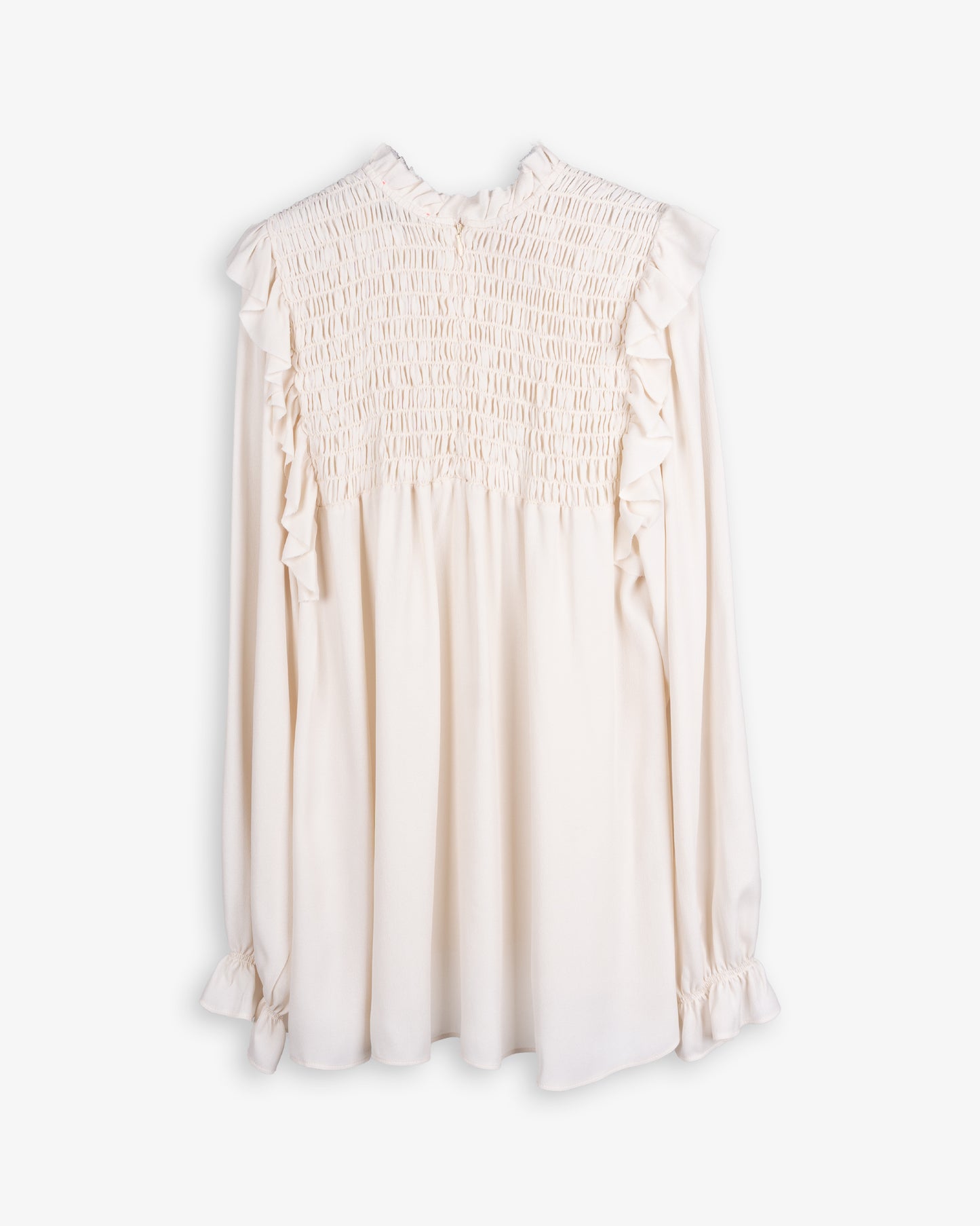 FORTE FORTE Mixed Silk Marocaine Long Sleeves Top Avorio