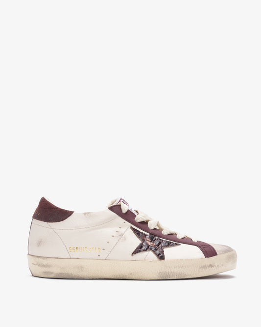 GOLDEN GOOSE Super Star Suede Toe & Heel Nappa Upper Cocco Printed Star