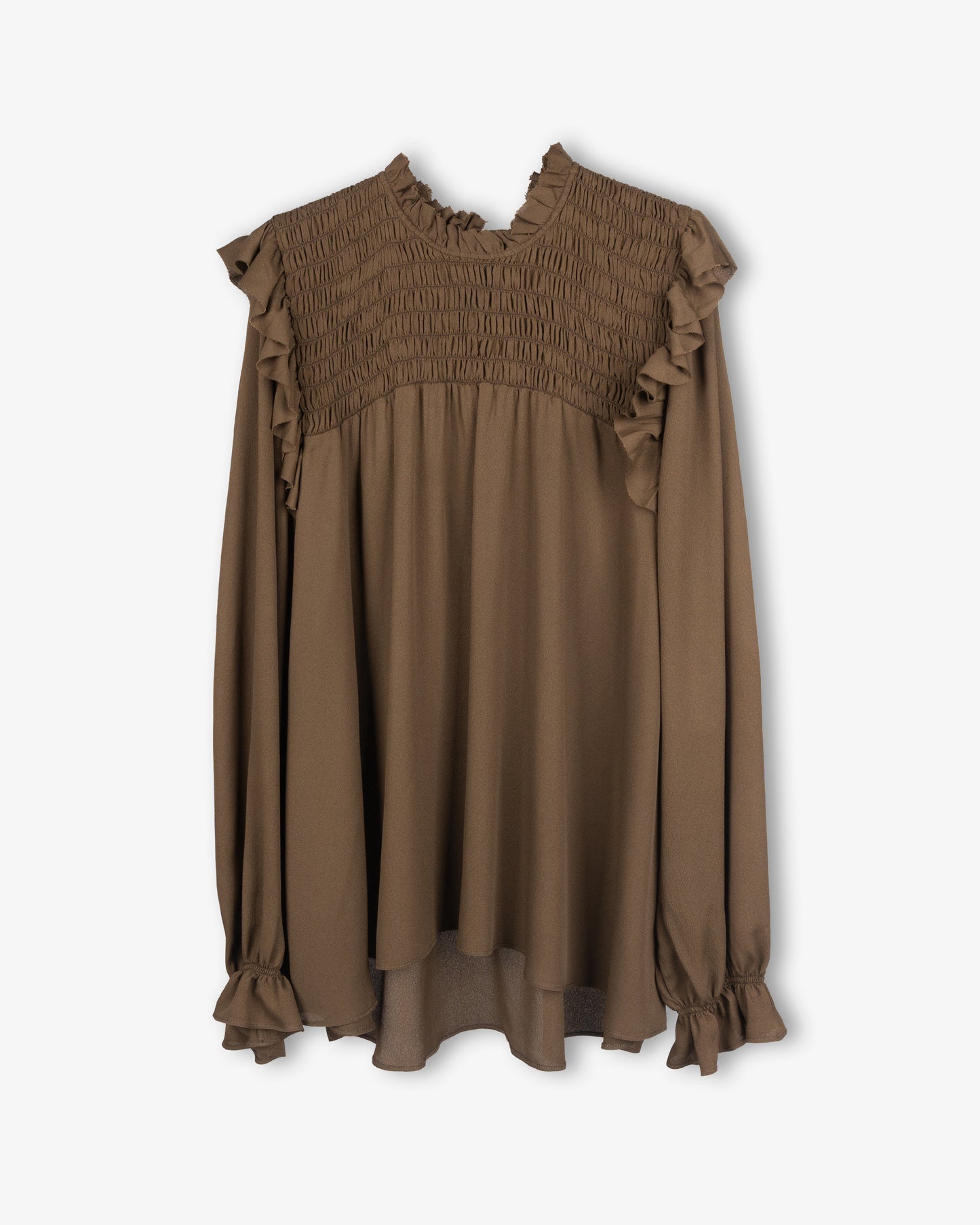 FORTE FORTE Mixed Silk Marocaine Long Sleeves Top Oud