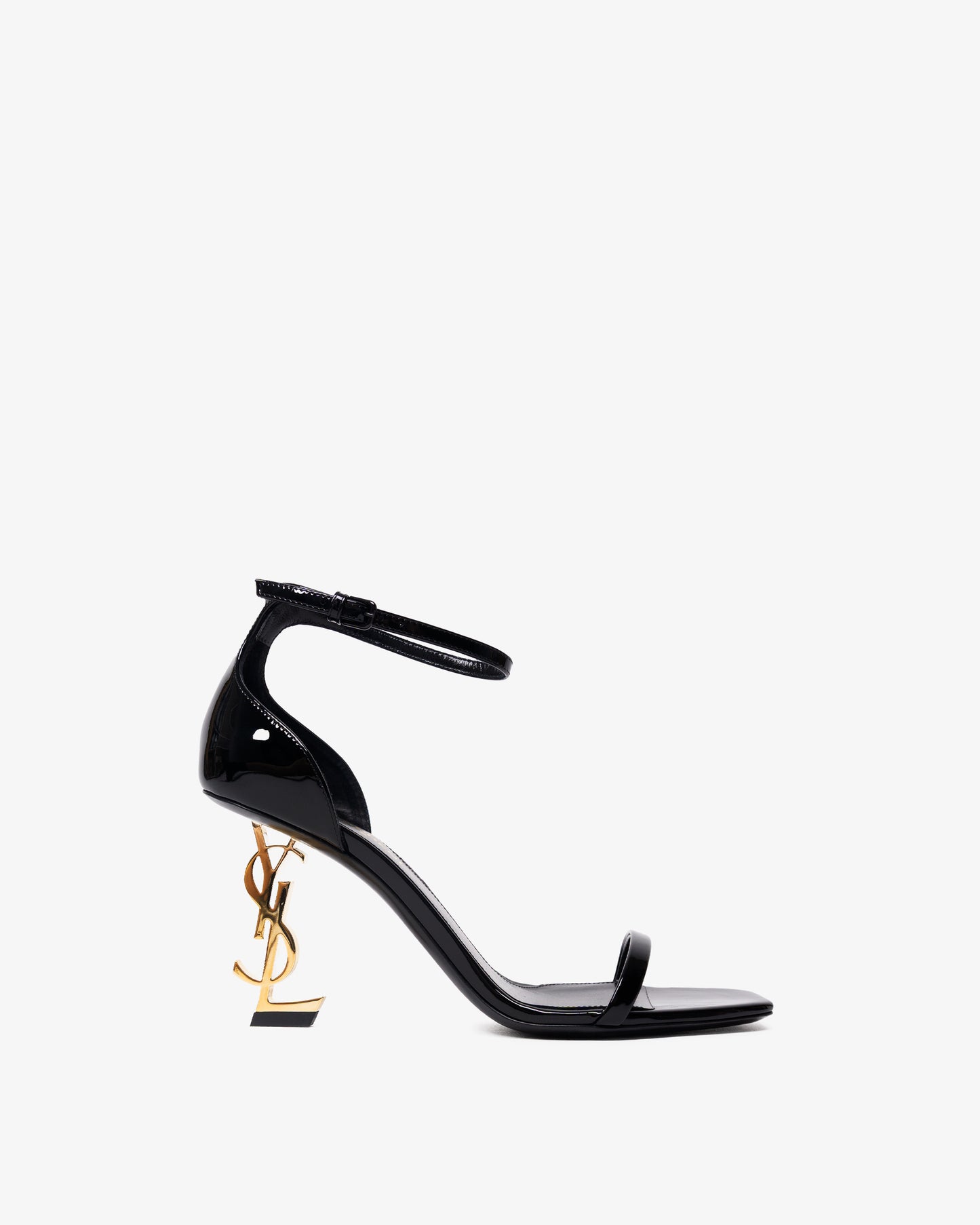 SAINT LAURENT Leather Women Shoes Sandles Mid Heel Black