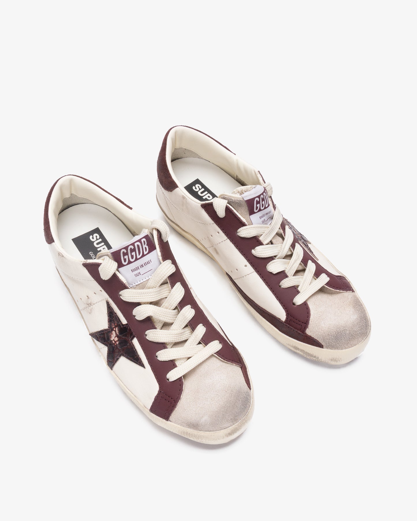 GOLDEN GOOSE Super Star Suede Toe & Heel Nappa Upper Cocco Printed Star