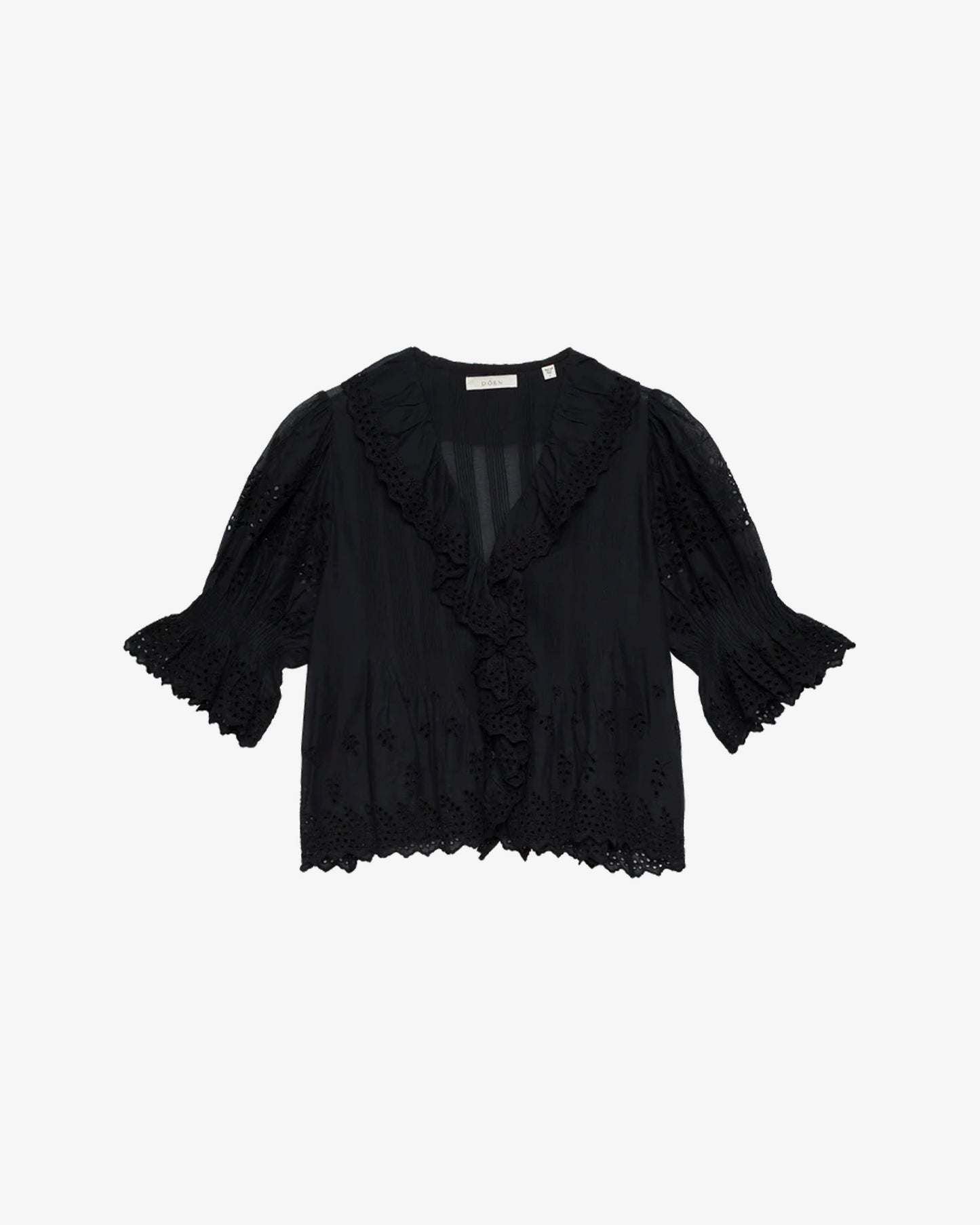 DÔEN Henri Top Black Eyelet