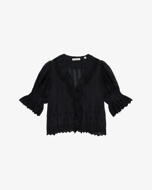 DÔEN Henri Top Black Eyelet