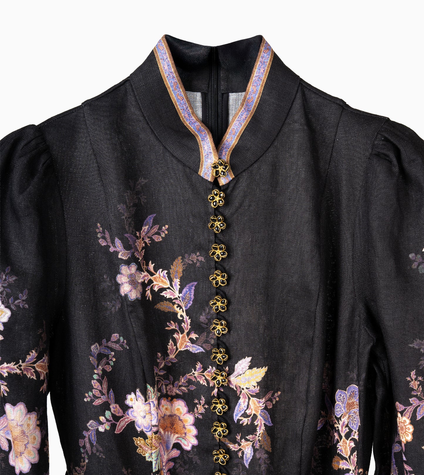 ZIMMERMANN Luna Button Midi Dress Midnight