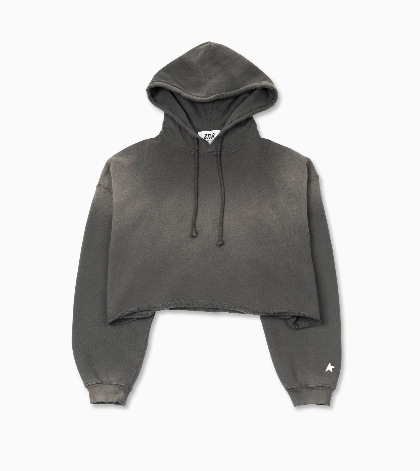 GOLDEN GOOSE Star / W´s Oversize Cropped Hoodie / Sunfaded Wash / Star Golden Goose Print