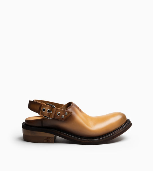 MIU MIU Open Heel Shoes Cuoio