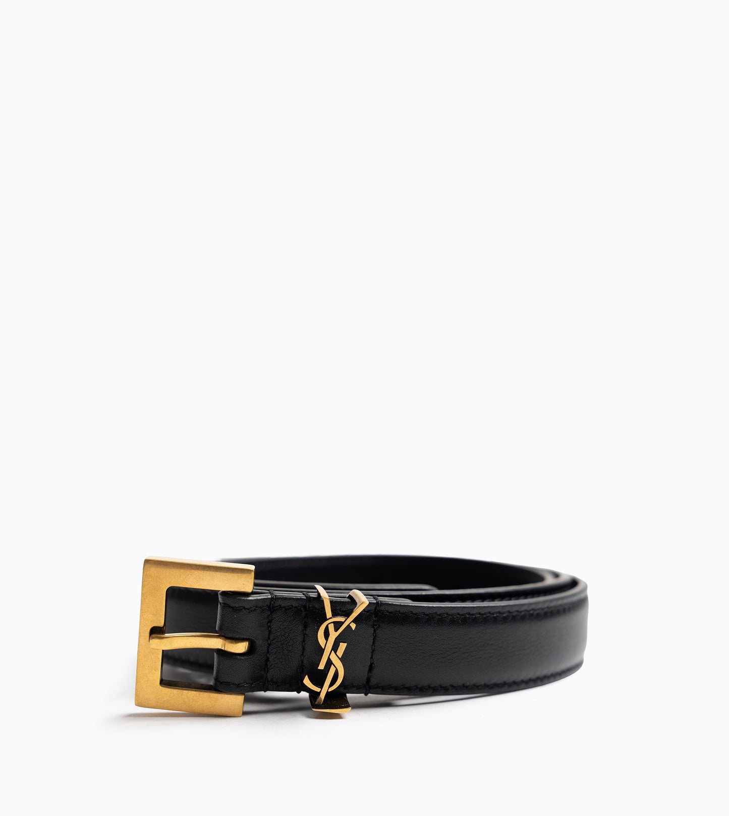 SAINT LAURENT YSL Cassandre Thin Belt Black