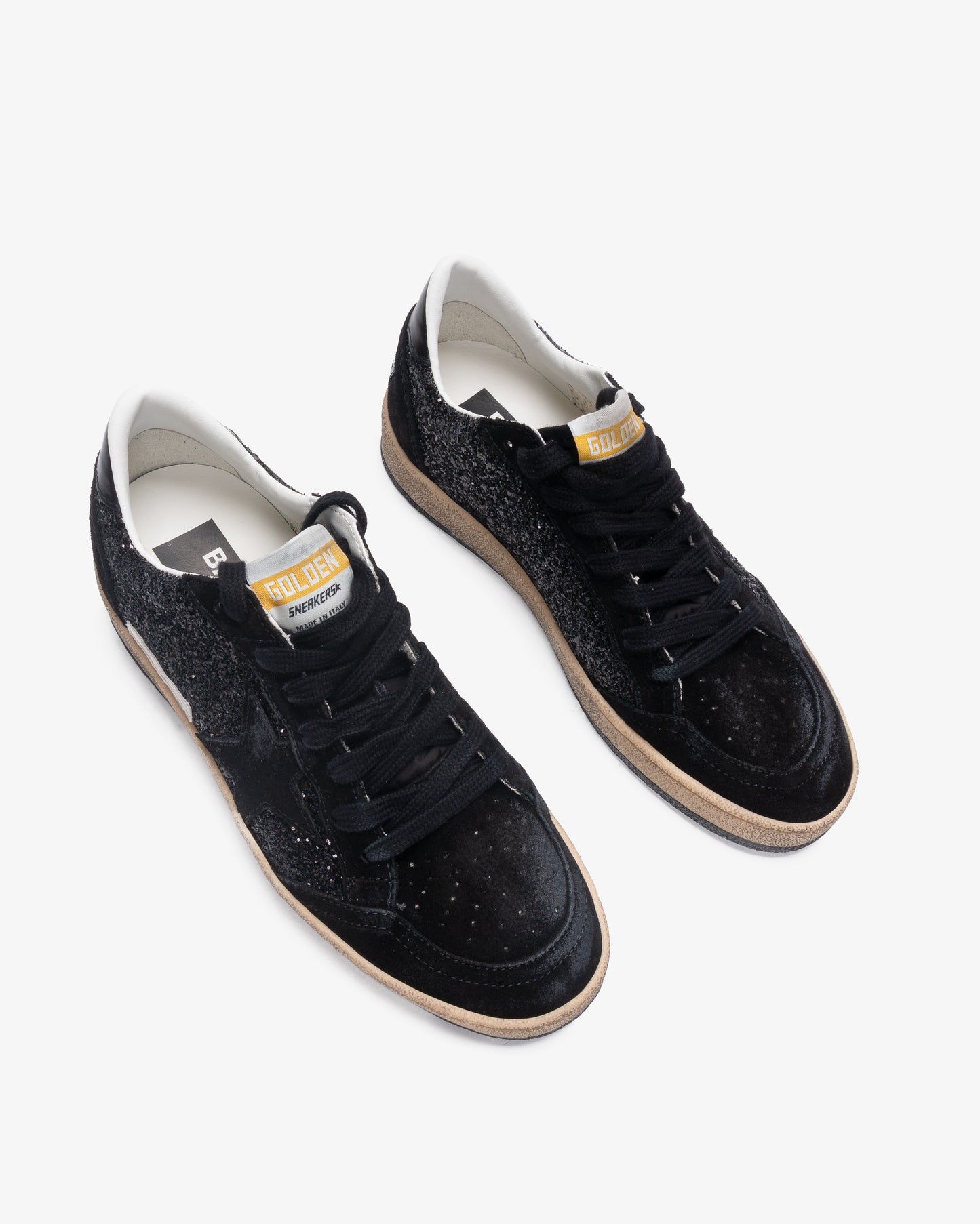 GOLDEN GOOSE Ballstar Glitter Upper Nylon Tongue Suede Toe Star & Spur