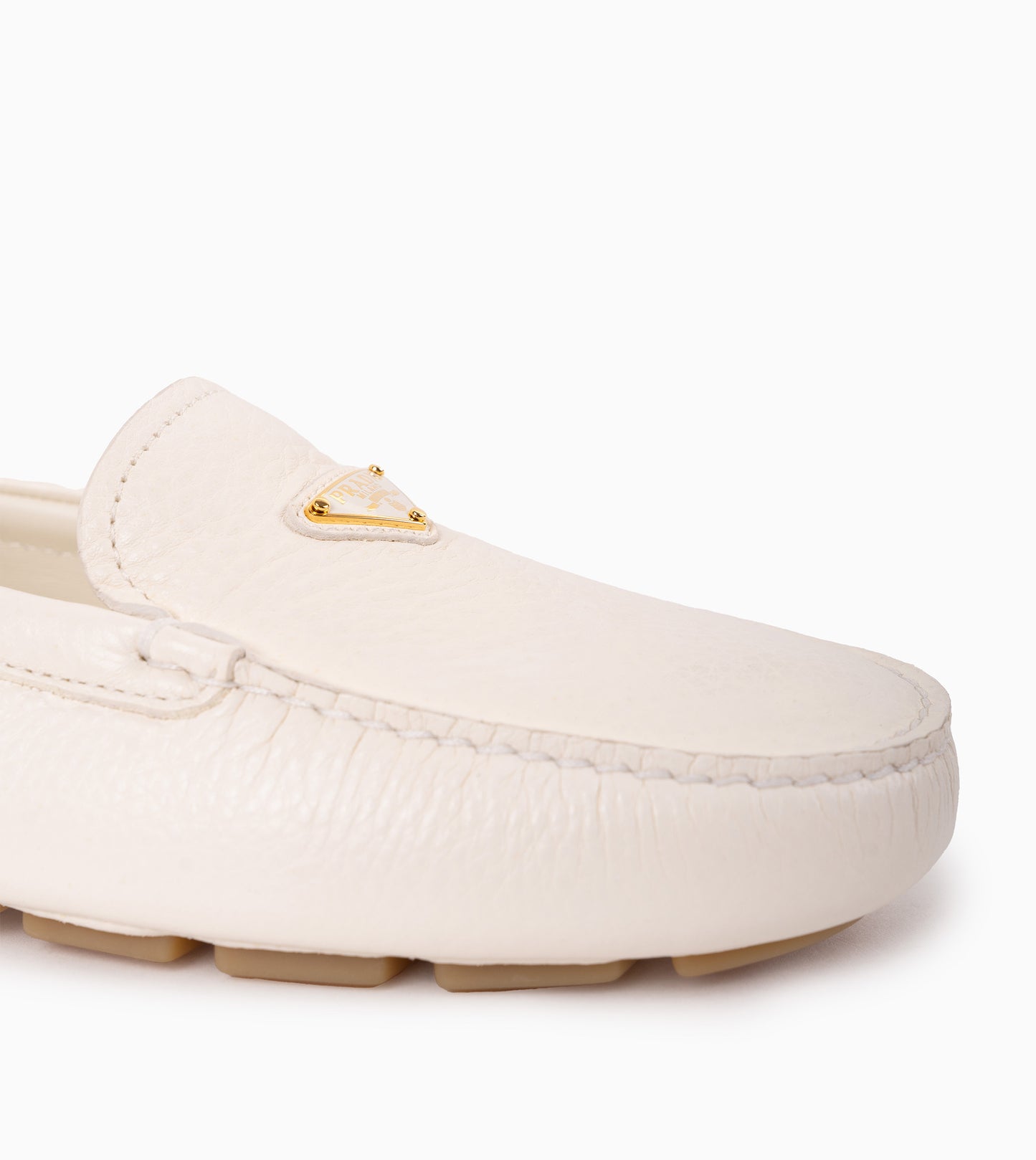 PRADA- Embossed Suede Driver Loafers