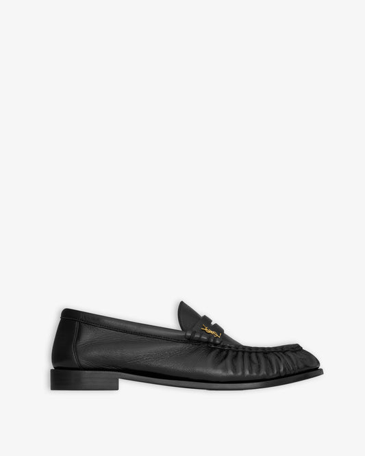 SAINT LAURENT Leather Shoes Plain Vamp Flat Leat Black