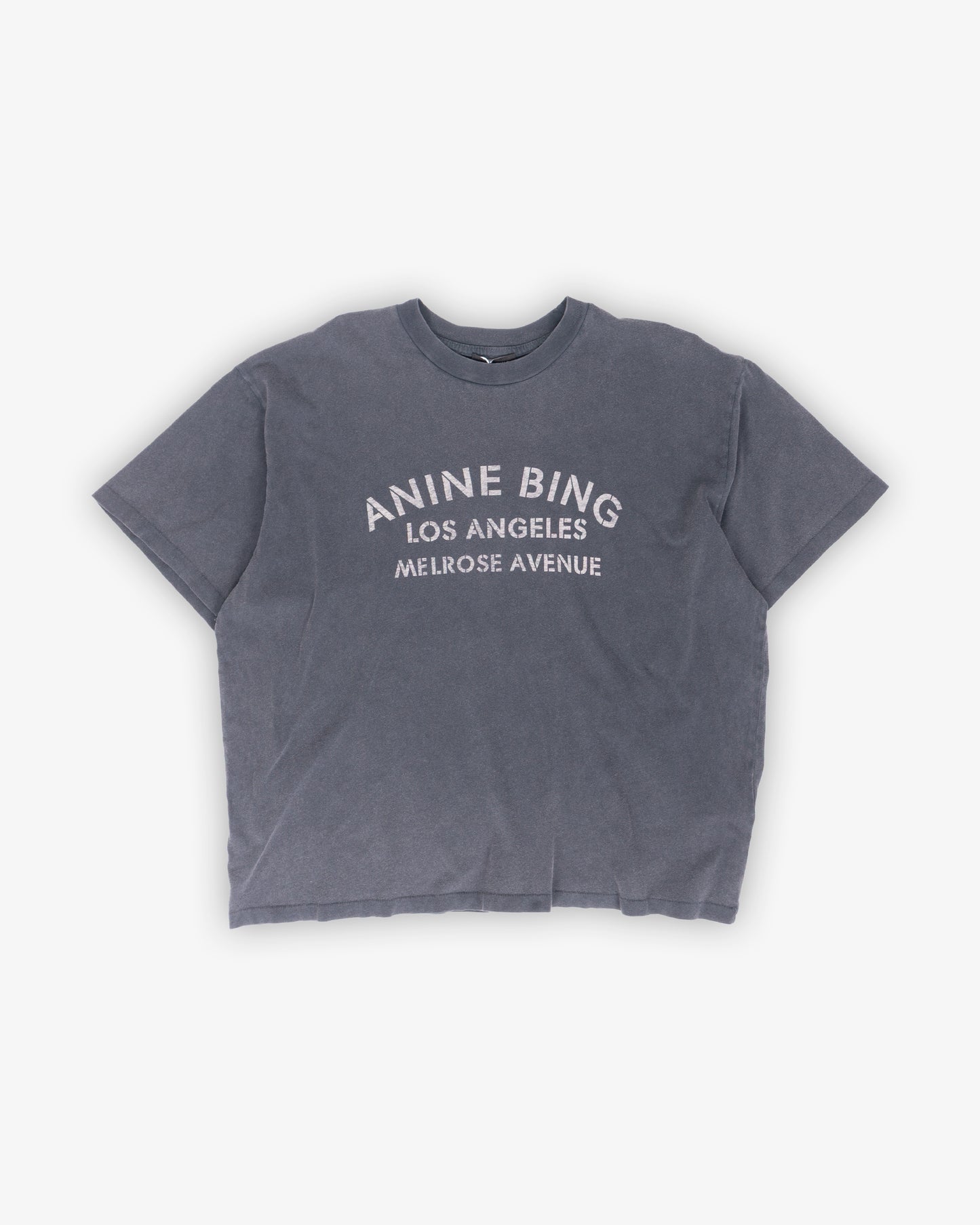 ANINE BING Cade Tee Melrose Stencil Washed Black