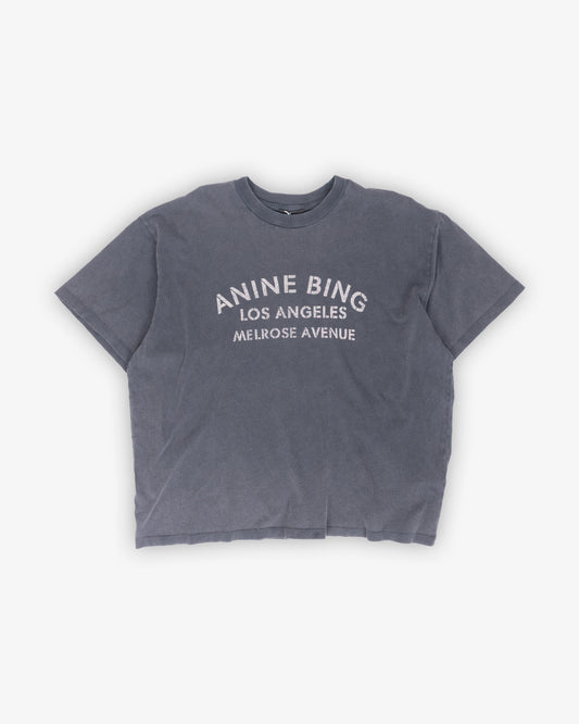 ANINE BING Cade Tee Melrose Stencil Washed Black