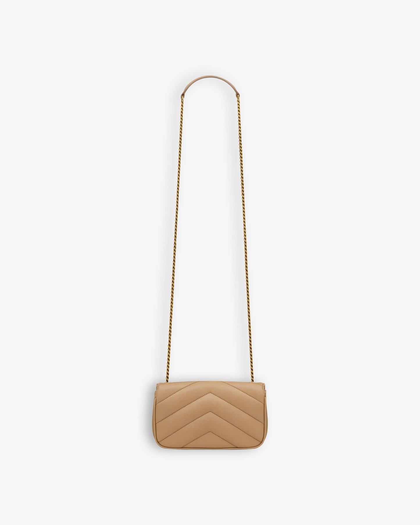 SAINT LAURENT YSL M.Bag with Removable Chain Natural Tan
